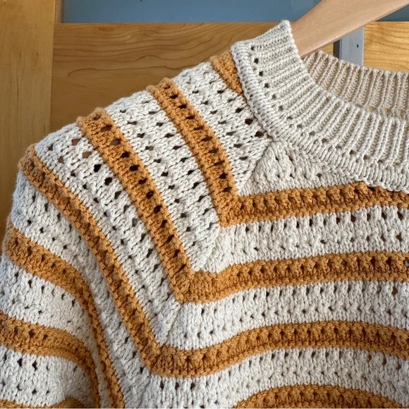 Marine Layer Cream and Tan Striped Sweater - Picture 3 of 4